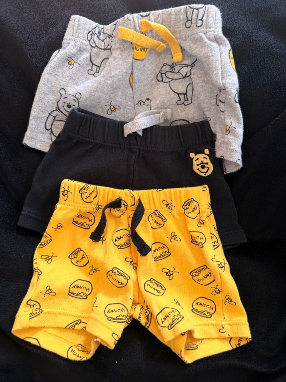 Disney Winnie the Pooh 3-Pack Shorts - Yellow, Black, Gray